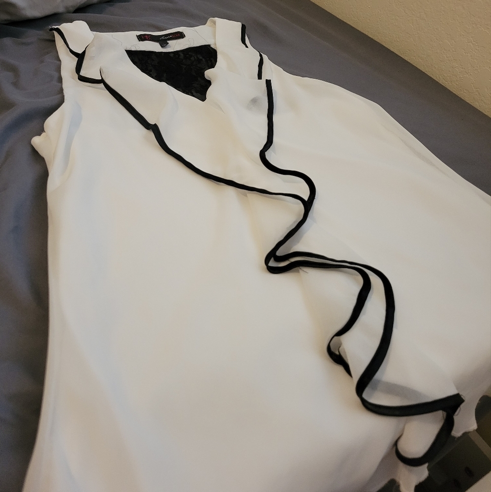 Women's white and black blouse